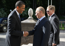 Премьер-министр РФ В.Путин встретился с президентом США Б.Обамой Владимир Путин встретился с президентом США Бараком Обамой