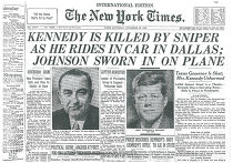 Газета The New York Times от 23 ноября 1963 года с новостью об убийстве Кеннеди Газета The New York Times от 23 ноября 1963 года с новостью об убийстве Кеннеди