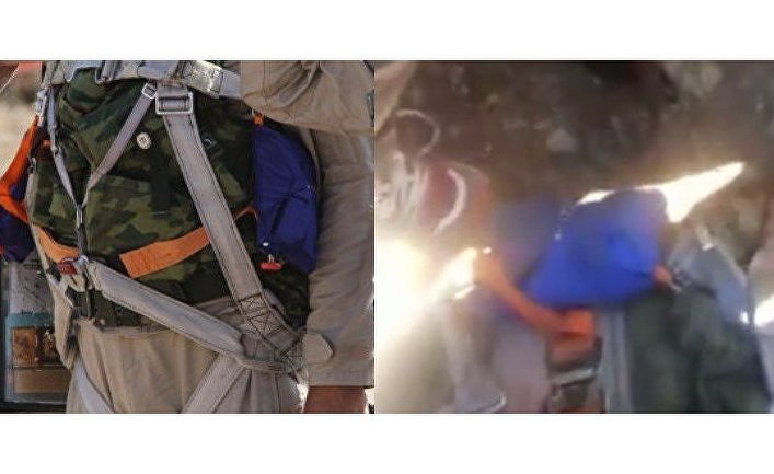 Фрагмент фотографии российских пилотов в Латакии и кадр из видео с погибшим пилотом Фрагмент фотографии российских пилотов в Латакии и кадр из видео с погибшим пилотом