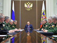 Владимир Путин проводит совещание по вопросам развития Вооружённых Сил РФ