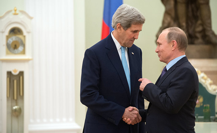 Встреча президента РФ Владимира Путина с госсекретарем США Джоном Керри