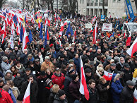 Акция протеста в Варшаве Акция протеста в Варшаве