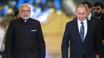 Встреча президента РФ В. Путина с премьер-министром Индии Н. Моди