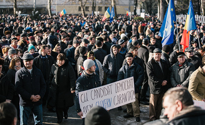 Акция протеста оппозиции в Молдавии