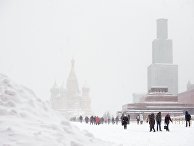 Красная площадь во время снегопада в Москве Красная площадь во время снегопада в Москве