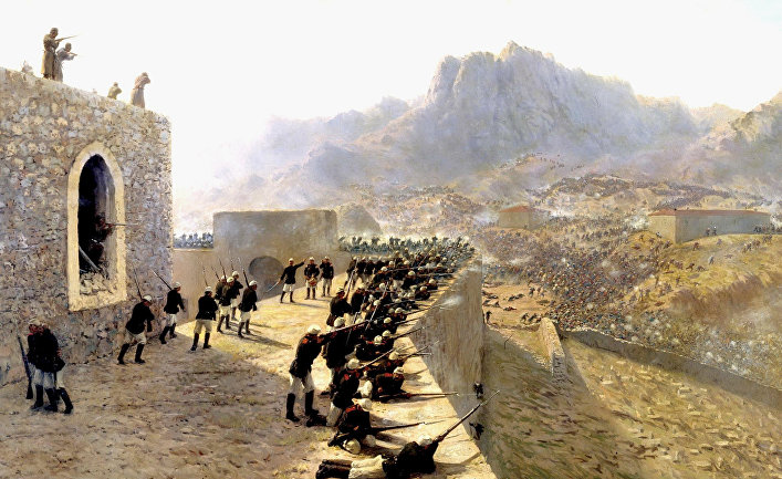 Русско-турецкая война. Отбитие штурма крепости Баязет 8 июня 1877 года