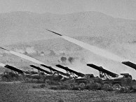 Реактивные установки залпового огня «Катюши», октябрь 1942 г. Реактивные установки залпового огня «Катюши», октябрь 1942 г.