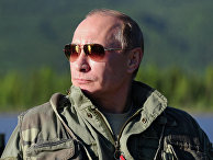 Президент России Владимир Путин во время рыбалки в Республике Тыва