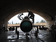 Сирийский летчик осматривает самолет МИГ-21 сирийских ВВС перед вылетом на авиабазе «Хама» Сирийский летчик осматривает самолет МИГ-21 сирийских ВВС перед вылетом на авиабазе «Хама»