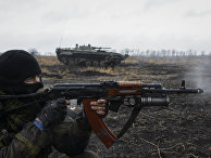 Пророссийские ополченцы рядом с Дебальцево Пророссийские ополченцы рядом с Дебальцево