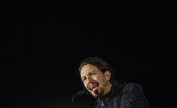 Лидер партии «Подемос» (Podemos) Пабло Иглесиас Лидер партии «Подемос» (Podemos) Пабло Иглесиас