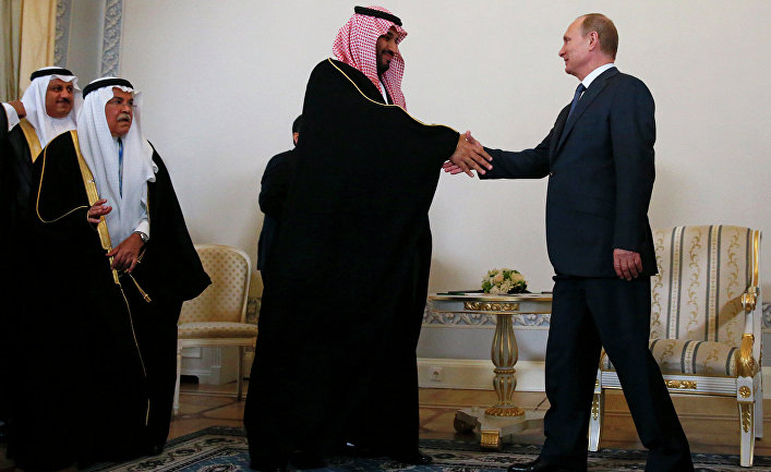 Президент России Владимир Путин и преемник Наследного принца, министр обороны Саудовской Аравии Мухаммед Бен Салман