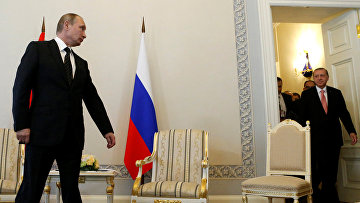 Президент России Владимир Путин во время встречи с президентом Турции Реджепом Тайипом Эрдоганом