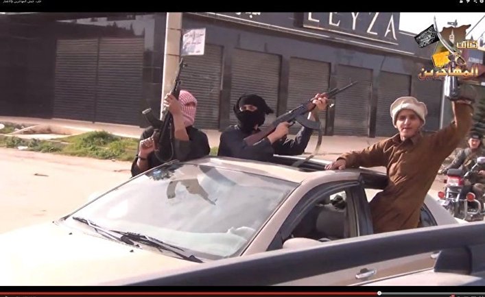 Джихадисты в городе Атмех, Сирия Джихадисты в городе Атмех, Сирия