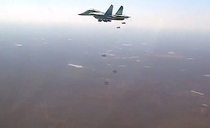 Авиаудары бомбардировщиков Су-34 ВКС РФ с авиабазы Хамадан по объектам ИГ в Сирии