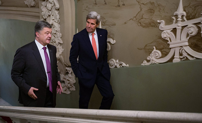 Встреча президента Украины Петра Порошенко с Государственным секретарем США Джоном Керри