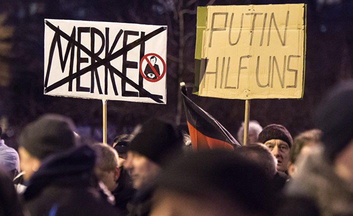 Акция протеста против миграционного кризиса в Германии