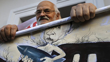 Акция протеста в Минске против российского вмешательства в Сирии