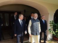 Президент РФ Владимир Путин и премьер-министр Индии Нарендра Моди Президент РФ Владимир Путин и премьер-министр Индии Нарендра Моди