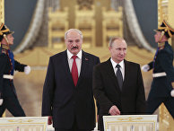 Александр Лукашенко и Владимир Путин во время встречи в Кремле Александр Лукашенко и Владимир Путин во время встречи в Кремле