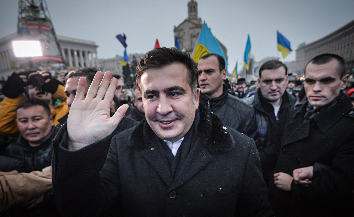 Экс-президент Грузии Михаил Саакашвили на Украине в составе группы европейских парламентариев