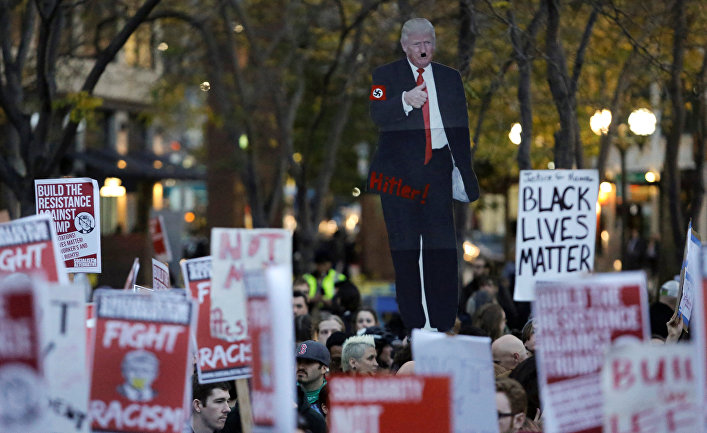 Акция протеста против избрания Дональда Трампа президентом США в Вашингтоне