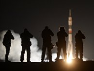 Пуск ракеты-носителя «Союз-ФГ» с пилотируемым кораблем «Союз МС-03» с космодрома «Байконур» Пуск ракеты-носителя «Союз-ФГ» с пилотируемым кораблем «Союз МС-03» с космодрома «Байконур»