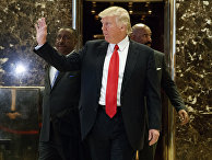 Избранный президент США Дональд Трамп в вестибюле башни Трампа Избранный президент США Дональд Трамп в вестибюле башни Трампа