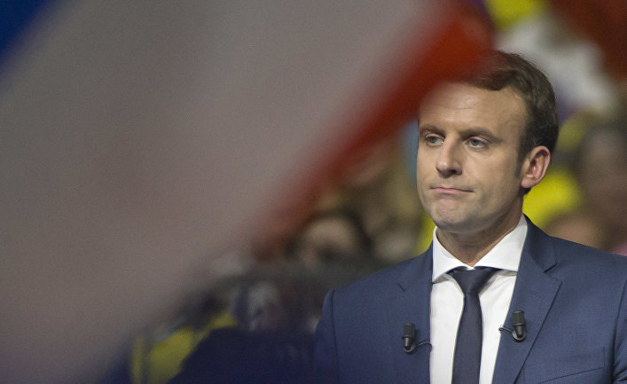 Кандидат в президенты Франции Эммануэль Макрон