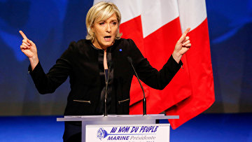 Кандидат на пост президента Франции Марин Ле Пен