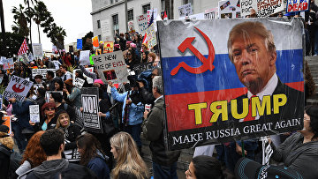 Акция протеста в Лос-Анджелесе