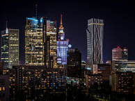 Ночная Варшава, Польша Ночная Варшава, Польша