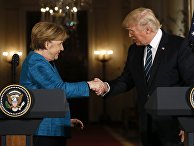 Президент США Дональд Трамп и канцлер Германии Ангела Меркель во время пресс-концеренции Президент США Дональд Трамп и канцлер Германии Ангела Меркель во время пресс-концеренции