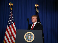 Президент США Дональд Трамп во время обращения из-за ракетных ударов по Сирии Президент США Дональд Трамп во время обращения из-за ракетных ударов по Сирии
