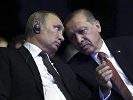Президент РФ Владимир Путин и президент Турции Реджеп Тайип Эрдоган на 23-м Мировом энергетическом конгрессе в Стамбуле Президент РФ Владимир Путин и президент Турции Реджеп Тайип Эрдоган на 23-м Мировом энергетическом конгрессе в Стамбуле