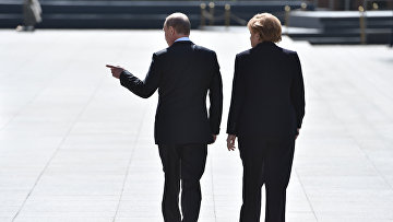 Президент России Владимир Путин и канцлер Германии Ангела Меркель