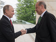 Президент РФ Владимир Путин и президент Турции Реджеп Тайип Эрдоган во время встречи. 3 мая 2017