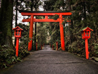 Вулкан Hakone в Японии Вулкан Hakone в Японии