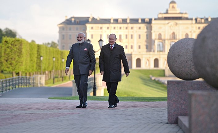 Президент РФ Владимир Путин и премьер-министр Индии Нарендра Моди