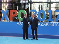 Владимир Путин и Нурсултан Назарбаев на открытии международной специализированной выставки "Астана ЭКСПО 2017". 9 июня 2017 Владимир Путин и Нурсултан Назарбаев на открытии международной специализированной выставки "Астана ЭКСПО 2017". 9 июня 2017