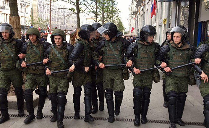 Во время акции на Тверской улице в Москве. 12 июня 2017