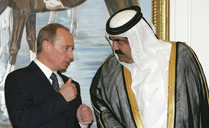 Шейх Хамад бен Халифа Аль Тани и Владимир Путин