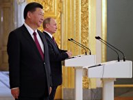 Президент РФ Владимир Путин и председатель Китайской Народной Республики Си Цзиньпин во время встречи. 4 июля 2017 Президент РФ Владимир Путин и председатель Китайской Народной Республики Си Цзиньпин во время встречи. 4 июля 2017