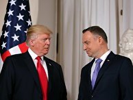 Президент США Дональд Трамп и президент Польши Анджей Дуда во время встречи в Варшаве Президент США Дональд Трамп и президент Польши Анджей Дуда во время встречи в Варшаве