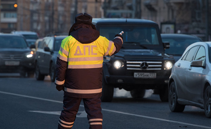 Работа сотрудников ДПС в Москве