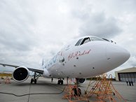 Новый российский пассажирский самолет МС-21 перед своим первым полетом Новый российский пассажирский самолет МС-21 перед своим первым полетом