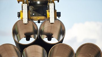 Трубы на заводе по обетонированию в Котке, Финляндия