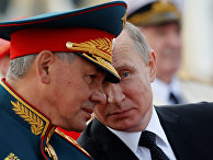 Президент РФ, верховный главнокомандующий Владимир Путин и министр обороны РФ Сергей Шойгу Президент РФ, верховный главнокомандующий Владимир Путин и министр обороны РФ Сергей Шойгу