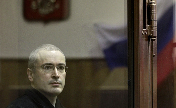Экс-глава ЮКОСа Михаил Ходорковский на заседании Хамовнического суда города Москвы