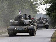 Южнокорейский танк K-1 во время военных учений в Паджу, Южная Корея Южнокорейский танк K-1 во время военных учений в Паджу, Южная Корея